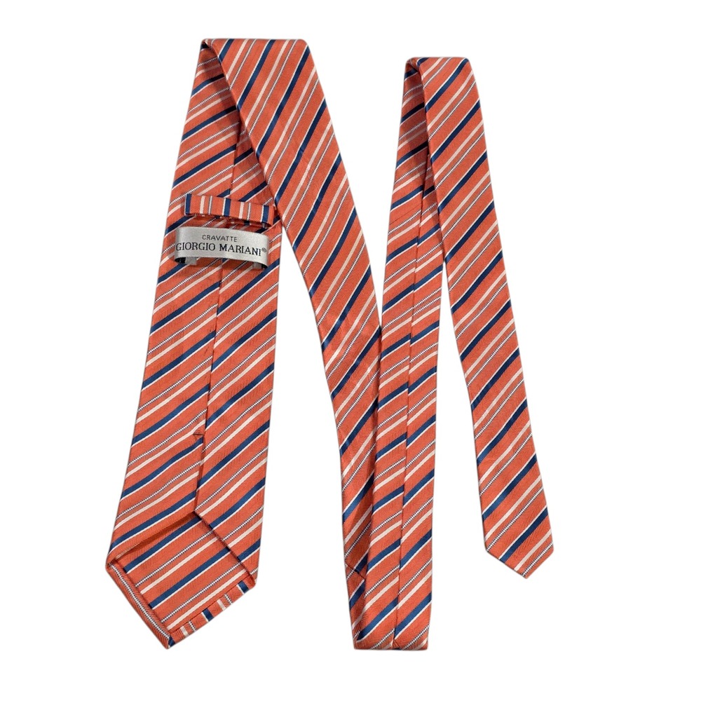 Giorgio Mariani 7-Fold Men Classic Necktie Multicolor Striped Pure Silk Designer